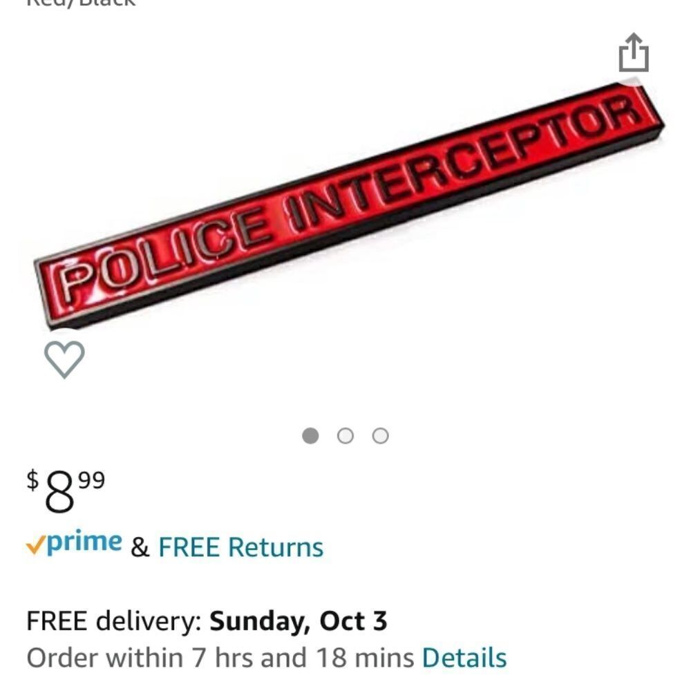 2 NEW POLICE INTERCEPTOR Car Tags Emblems - Picture 4 of 6
